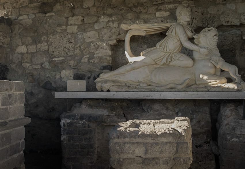 Mithraeum detail (copy of the god Mithras)